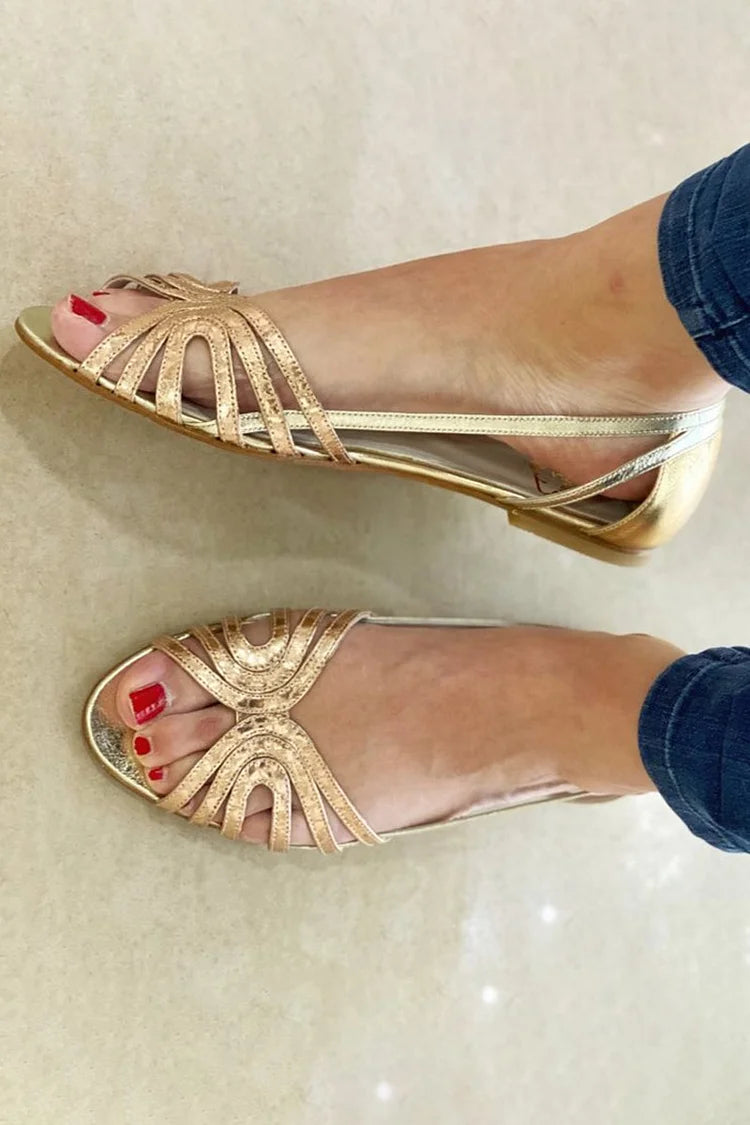 Eleonora | Golden Sandals for Summer