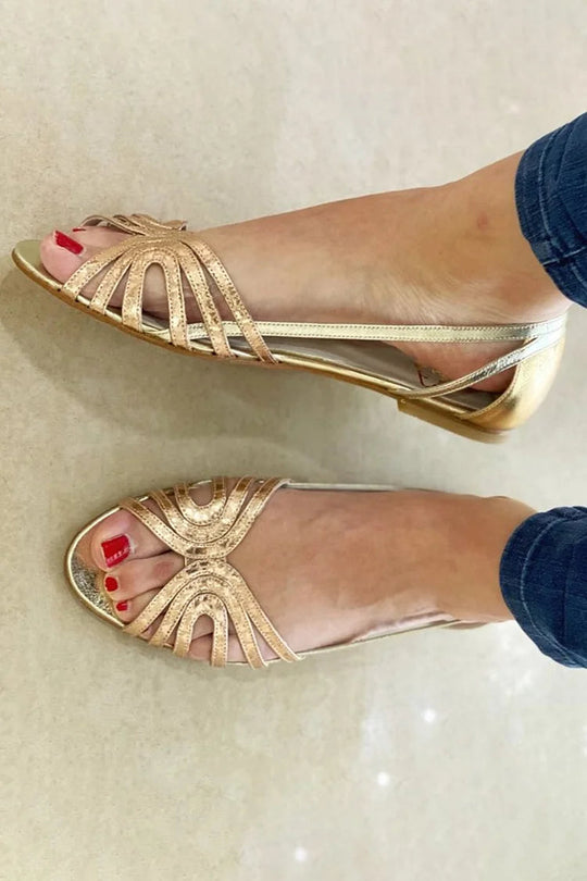 Eleonora | Golden Sandals for Summer