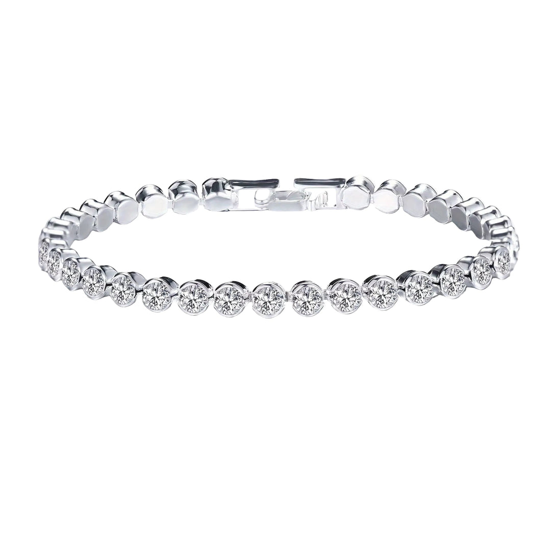 Éloria | Adjustable 4 mm tennis bracelet in gold or silver finish 17 cm