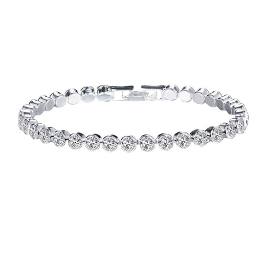 Éloria | Bracciale tennis 4 mm regolabile finitura oro o argento 17 cm