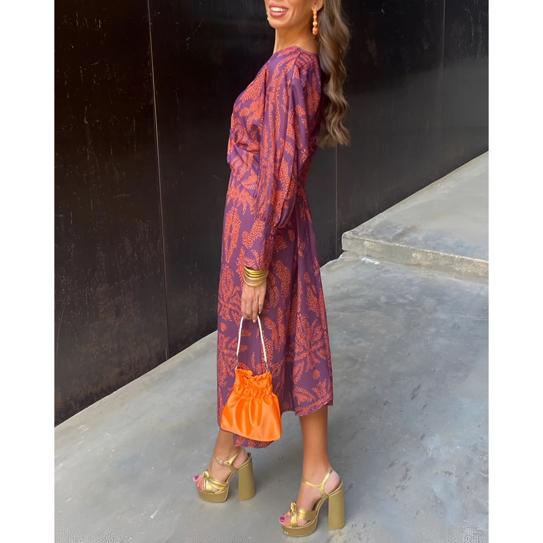Arabella | Maxi Dress with Plunge Neck and Twist Knot