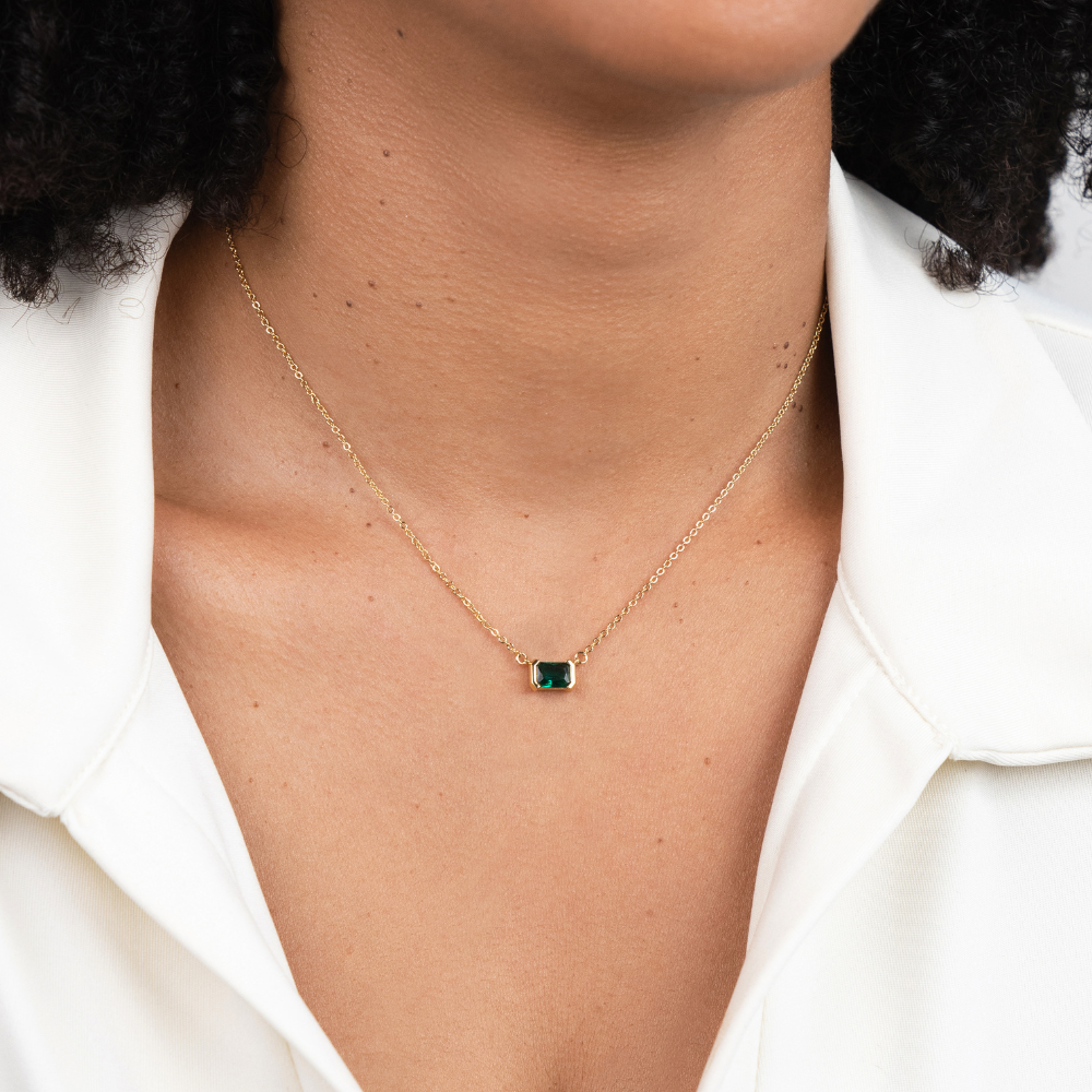 Collana Sottile con Smeraldo