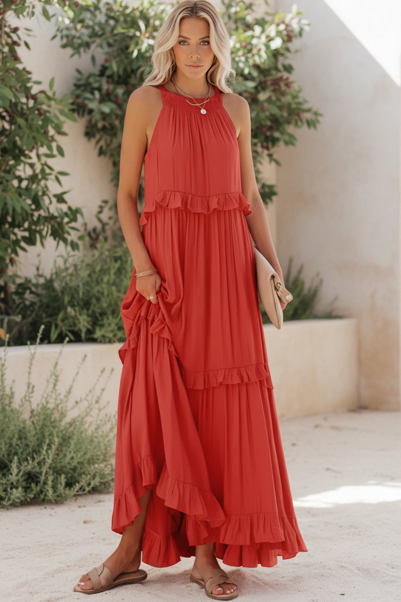 GAIA - VESTITO LUNGO CON VOLANT