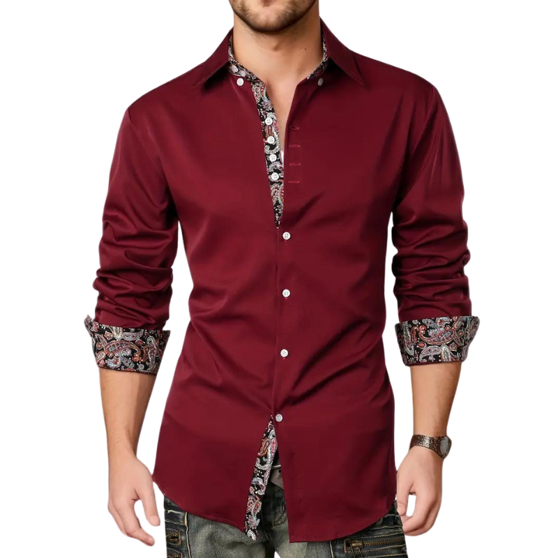 Niko | Men's Shirt with Paisley Details
