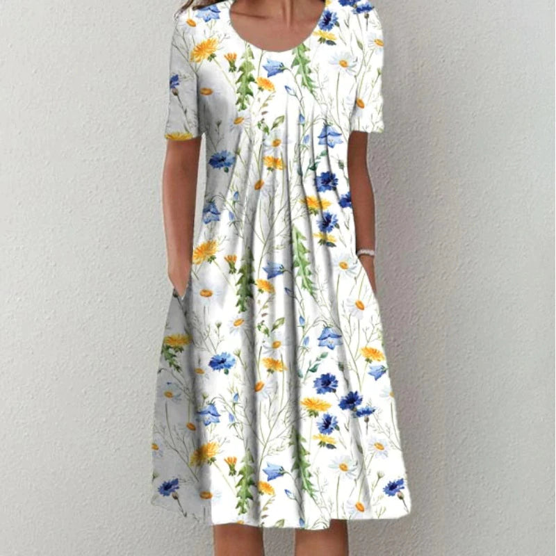 Women's floral flared summer dress - Emma