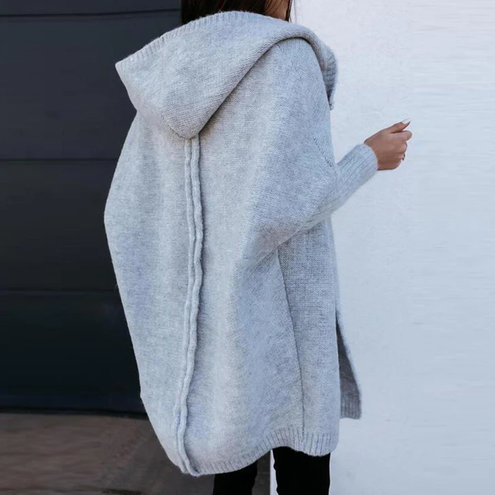 Élodie | Hooded longline knit cardigan