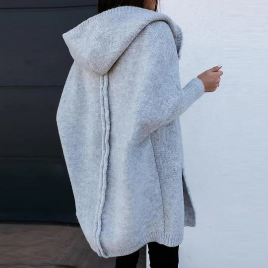 Élodie | Hooded longline knit cardigan