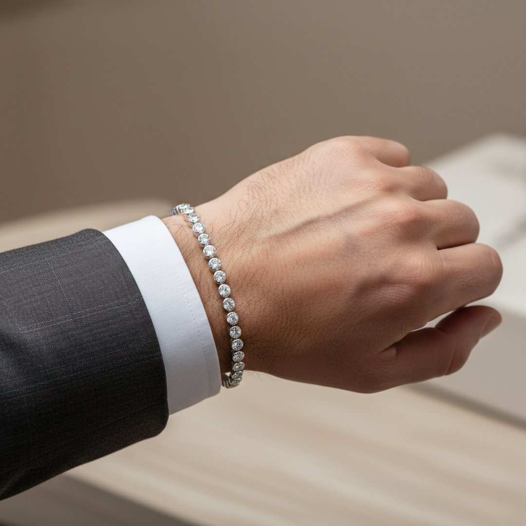 Éloria | Adjustable 4mm Tennis Bracelet in Gold or Silver - 17 cm