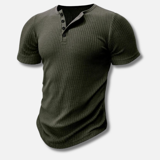 Elite | T-shirt Henley muscolare da uomo