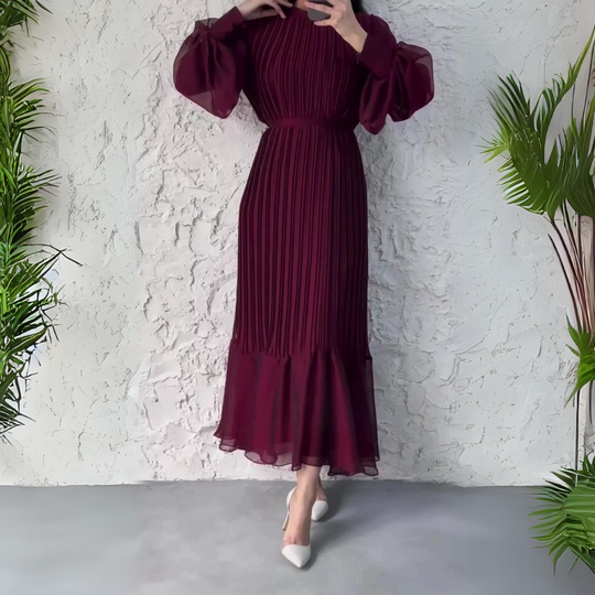 French Autumn Elegant Evening Dress with Knit Detail Cami