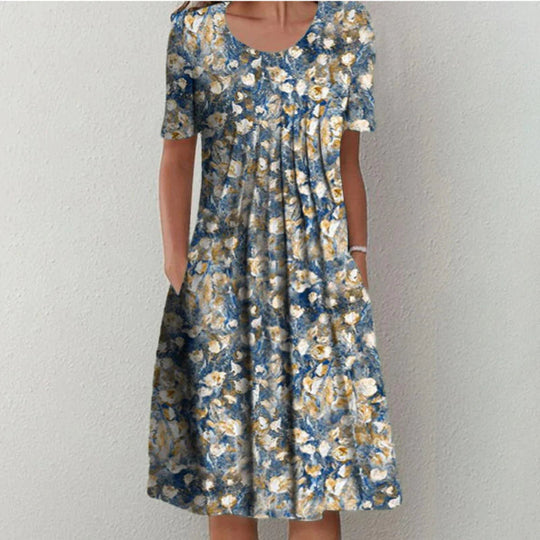 Women's floral flared summer dress - Emma