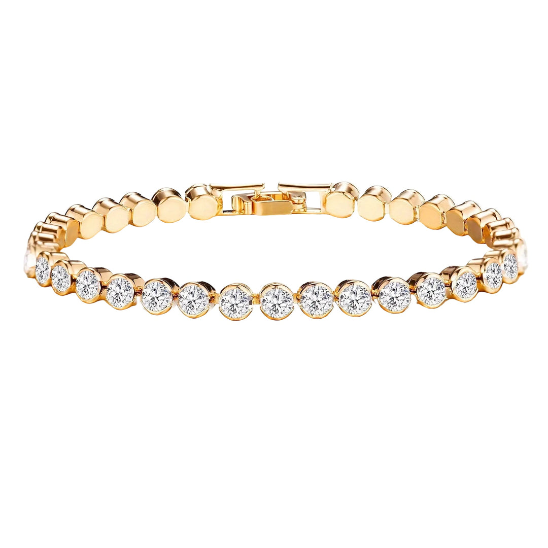 Éloria | Bracciale tennis 4 mm regolabile finitura oro o argento 17 cm