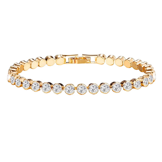 Éloria | Adjustable 4 mm Tennis Bracelet in Gold or Silver 17 cm