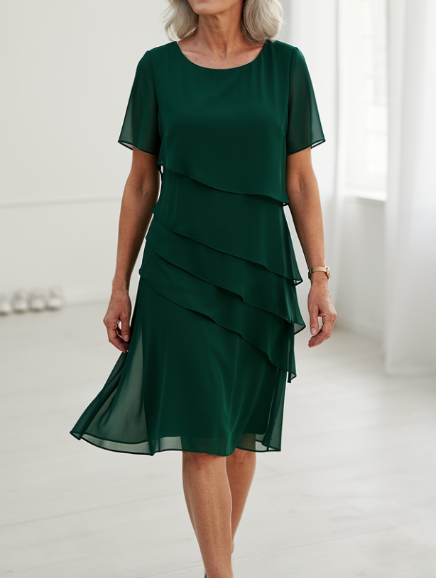 Juliette - Elegant dress with draping and flounces