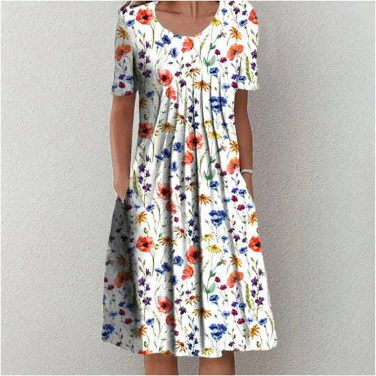 Women's floral flared summer dress - Emma