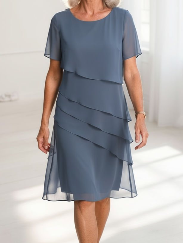 Juliette - Elegant dress with draping and flounces