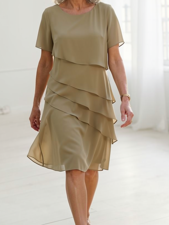 Juliette - Elegant dress with draping and flounces