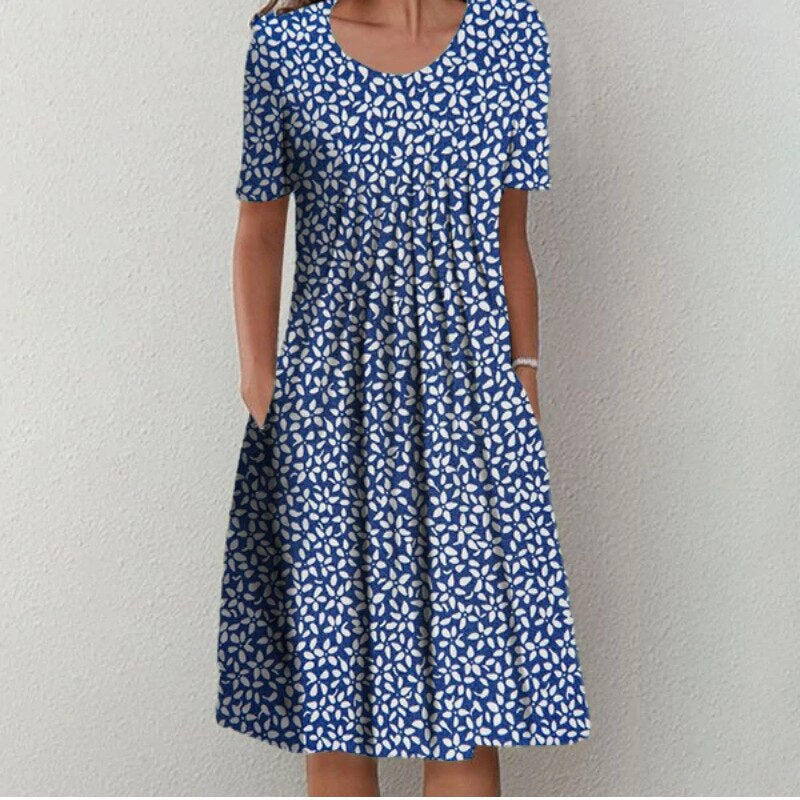 Women's floral flared summer dress - Emma