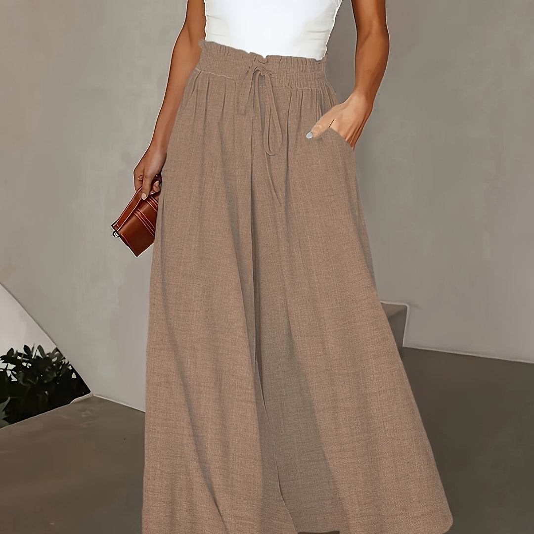 Brigitte | Pantaloni fluidi a gamba larga con vita regolabile