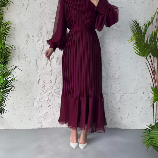 French Autumn Elegant Evening Dress with Knit Detail Cami