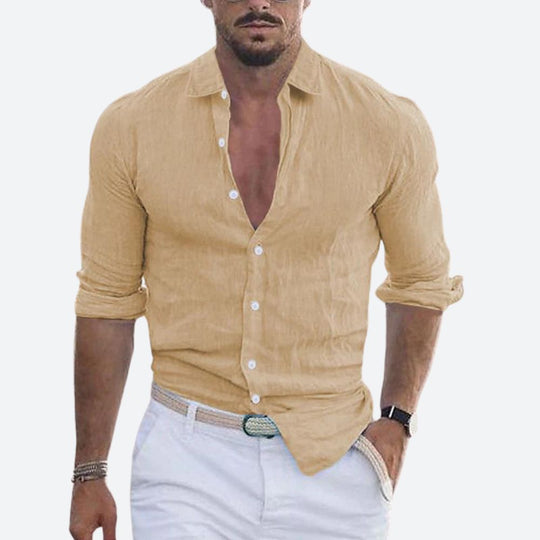 Rogelio | Men's Summer Shirt with Revere Collar and Casual Fit