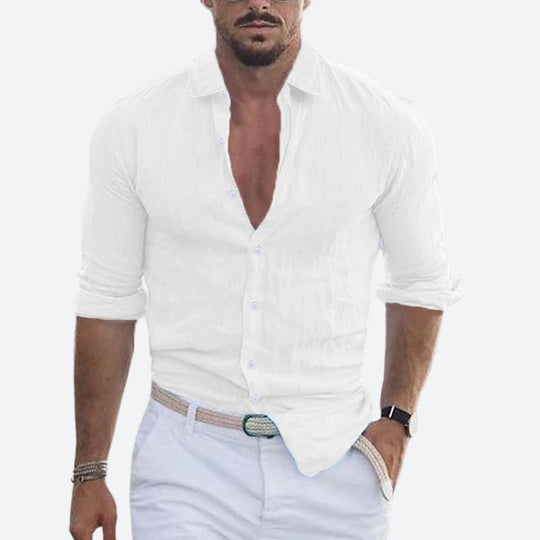 Rogelio | Men's Summer Shirt with Revere Collar and Casual Fit