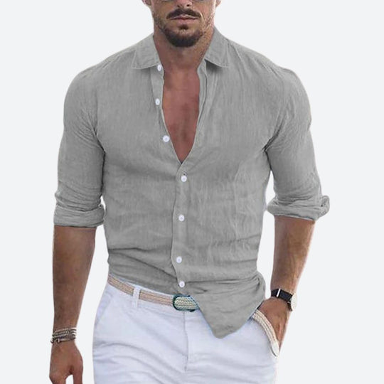 Rogelio | Men's Summer Shirt with Revere Collar and Casual Fit