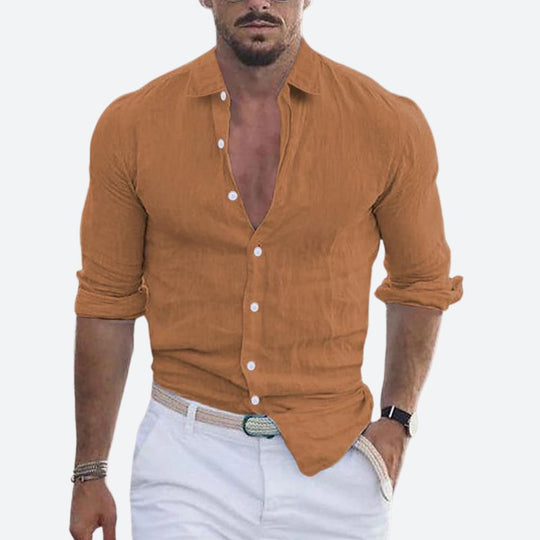 Rogelio | Men's Summer Shirt with Revere Collar and Casual Fit