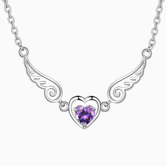 Angélique | Collana Cuore Alato con Cristallo Brillante Incorniciato
