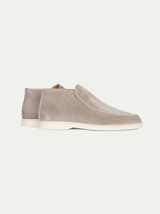 Light grey suede men's loafers