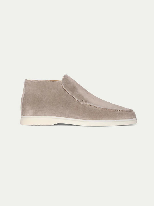 Light grey suede men's loafers