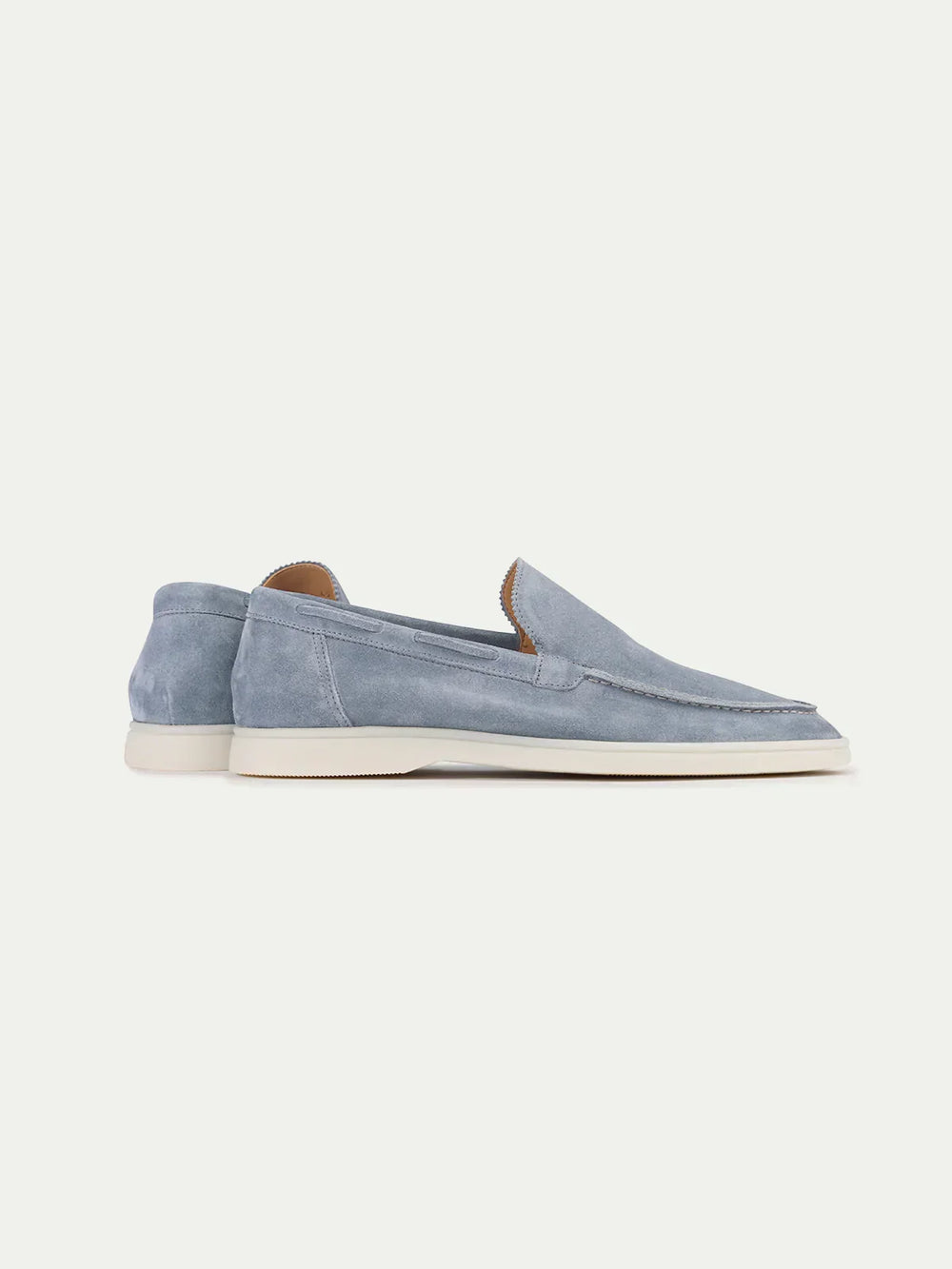 Slip-on da uomo in camoscio azzurro