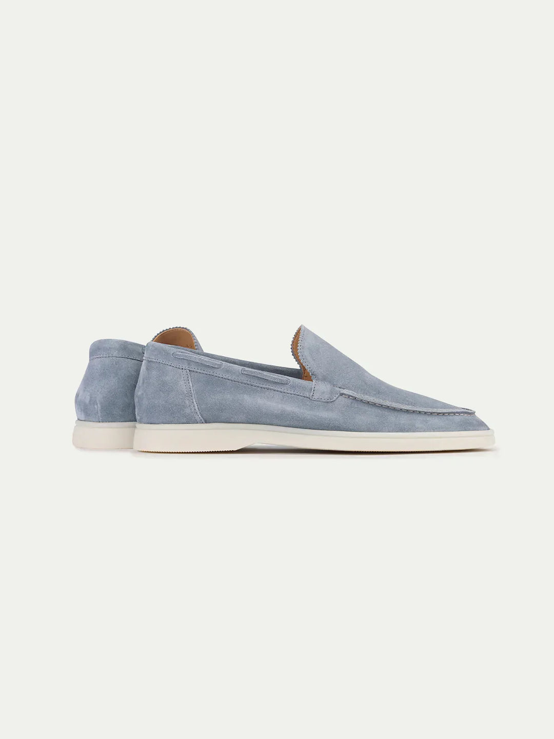 Slip-on da uomo in camoscio azzurro