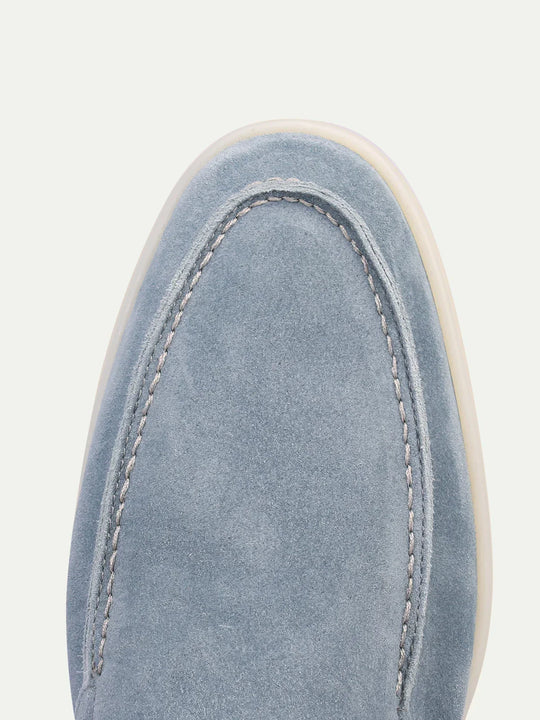 Slip-on da uomo in camoscio azzurro