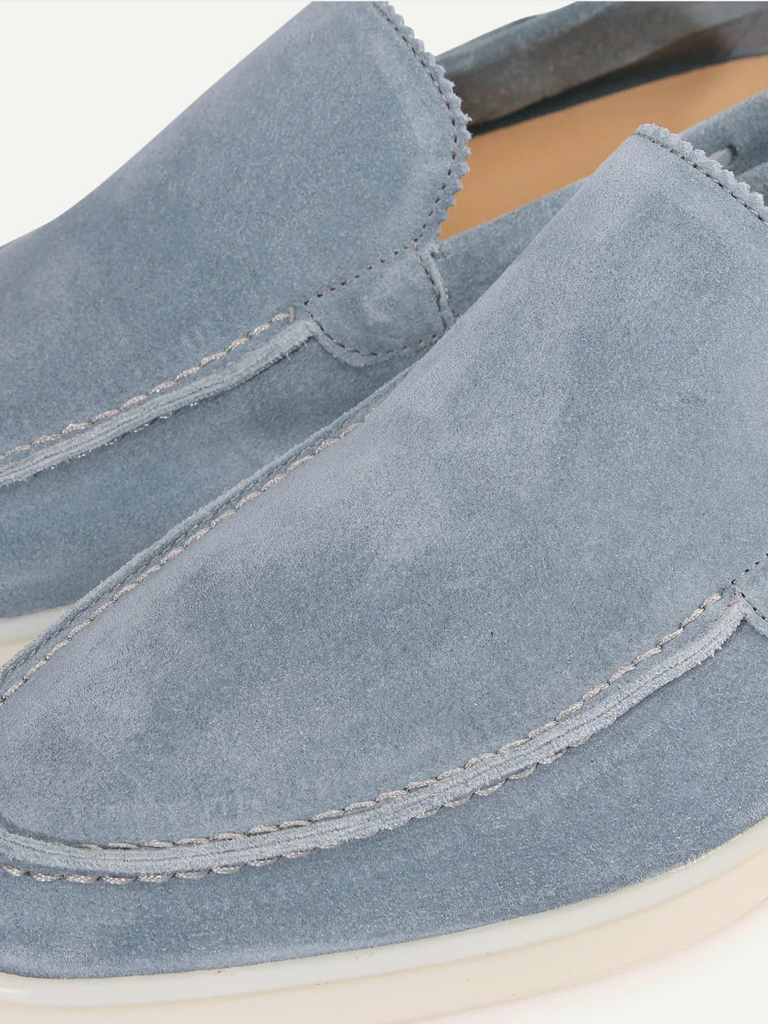 Slip-on da uomo in camoscio azzurro