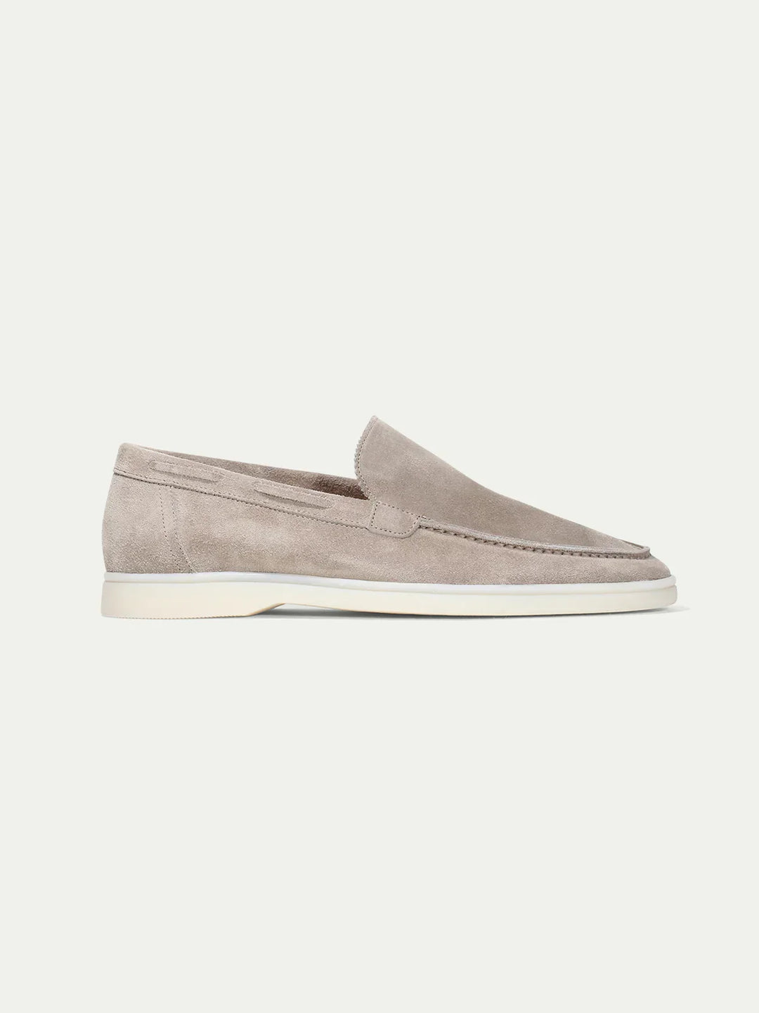 Men's light grey suede yacht shoes