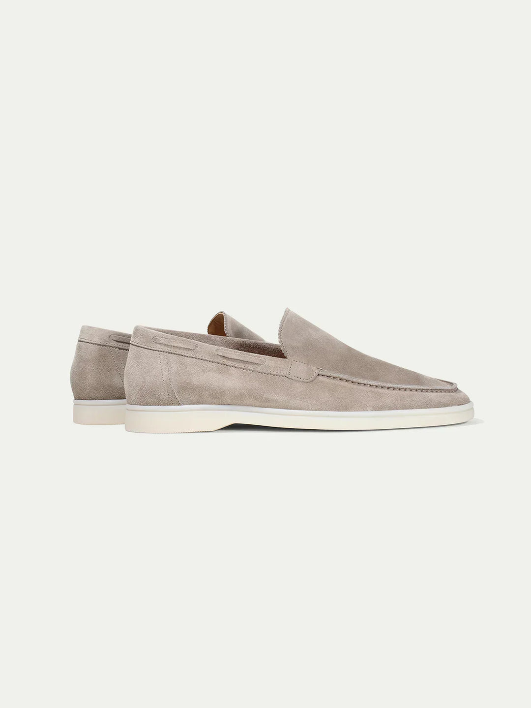 Men's light grey suede yacht shoes