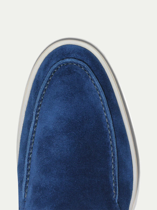 Men's slip-on ultramarine suede loafers