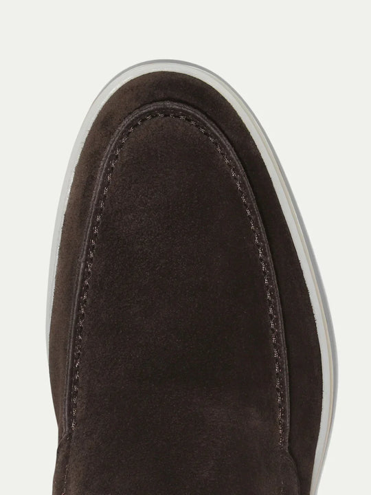 Scarpe da Yacht in Camoscio Grigio Caldo per Uomo