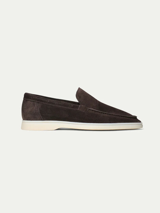 Scarpe da Yacht in Camoscio Grigio Caldo per Uomo
