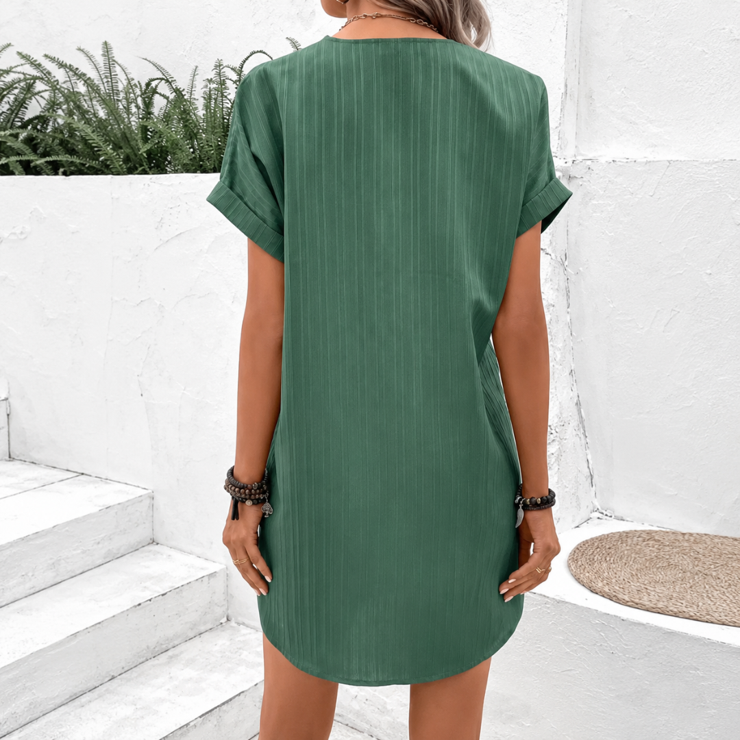 Constance | V-neck Dress with Button Details