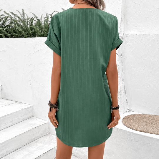 Constance | V-neck Dress with Button Details