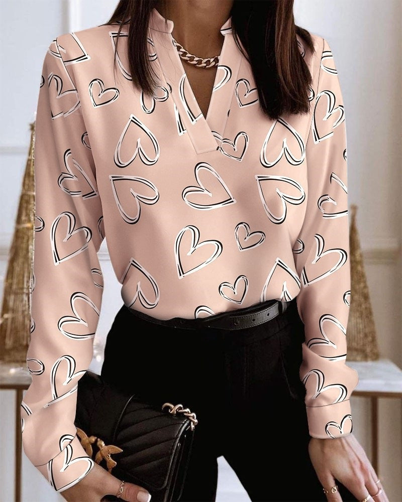 Blouse - V-neck and Loose Fit