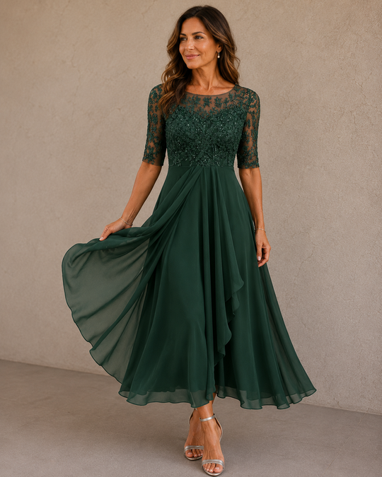 Abella™ | Lace and Chiffon Dress