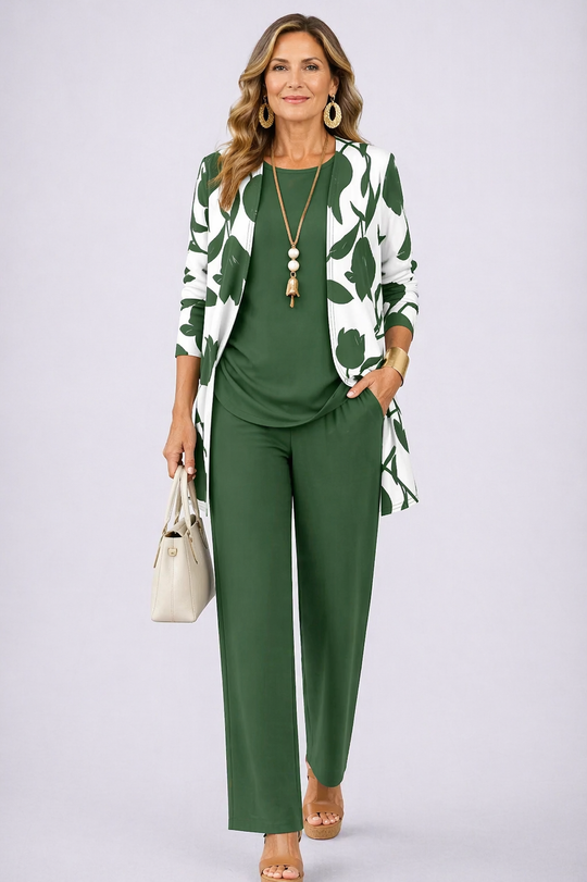Brigitte | Complete 3-Piece Set in Foliage Green