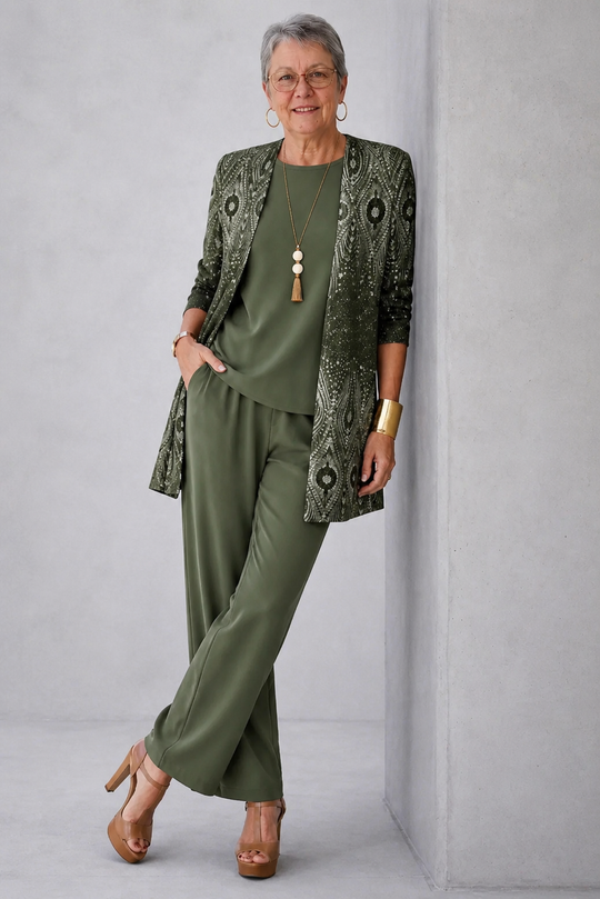 Hortense | Set Completo di 3 Pezzi in Verde Smeraldo
