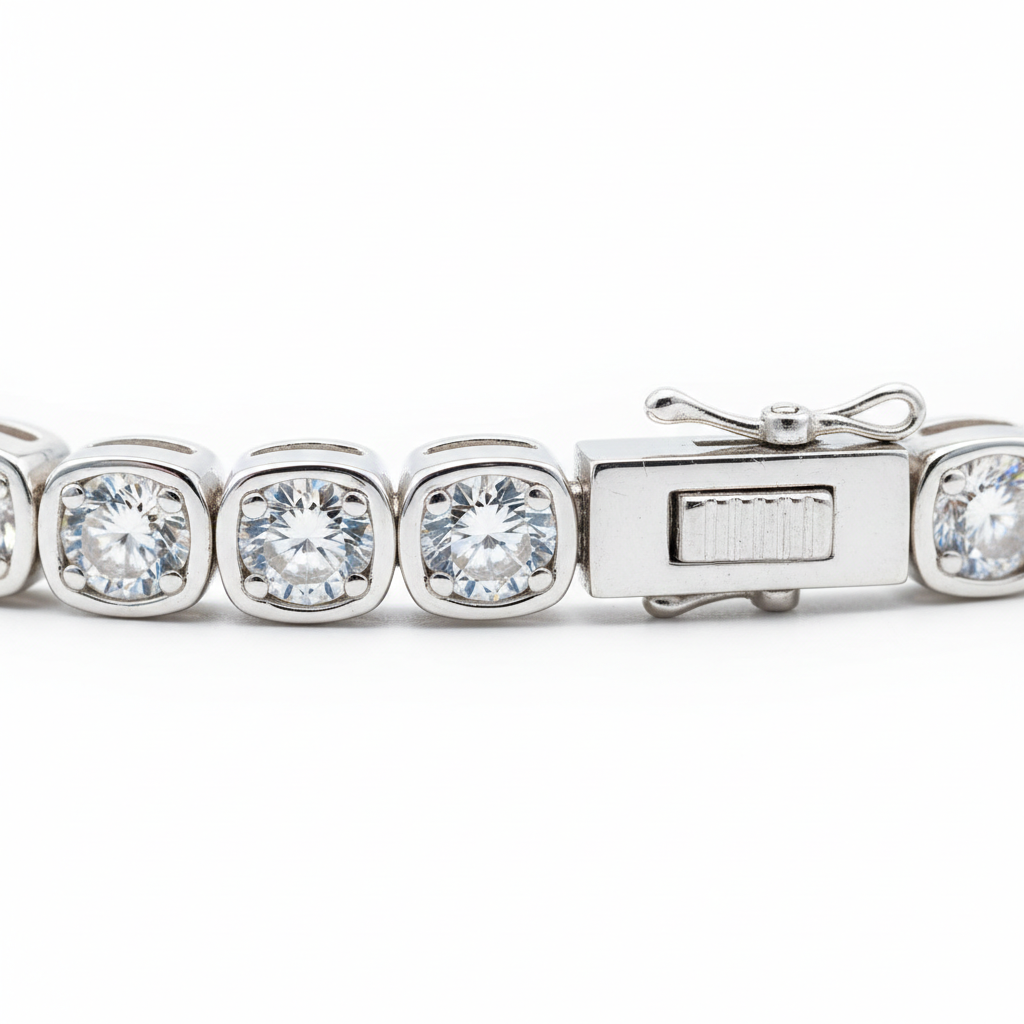 Éloria | Bracciale Tennis Regolabile 4 mm in Oro o Argento - Lunghezza 17 cm