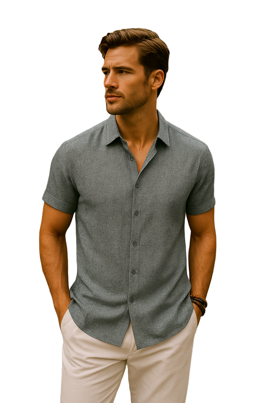 Khalid | Camicia Casual da Uomo in Lino e Cotone