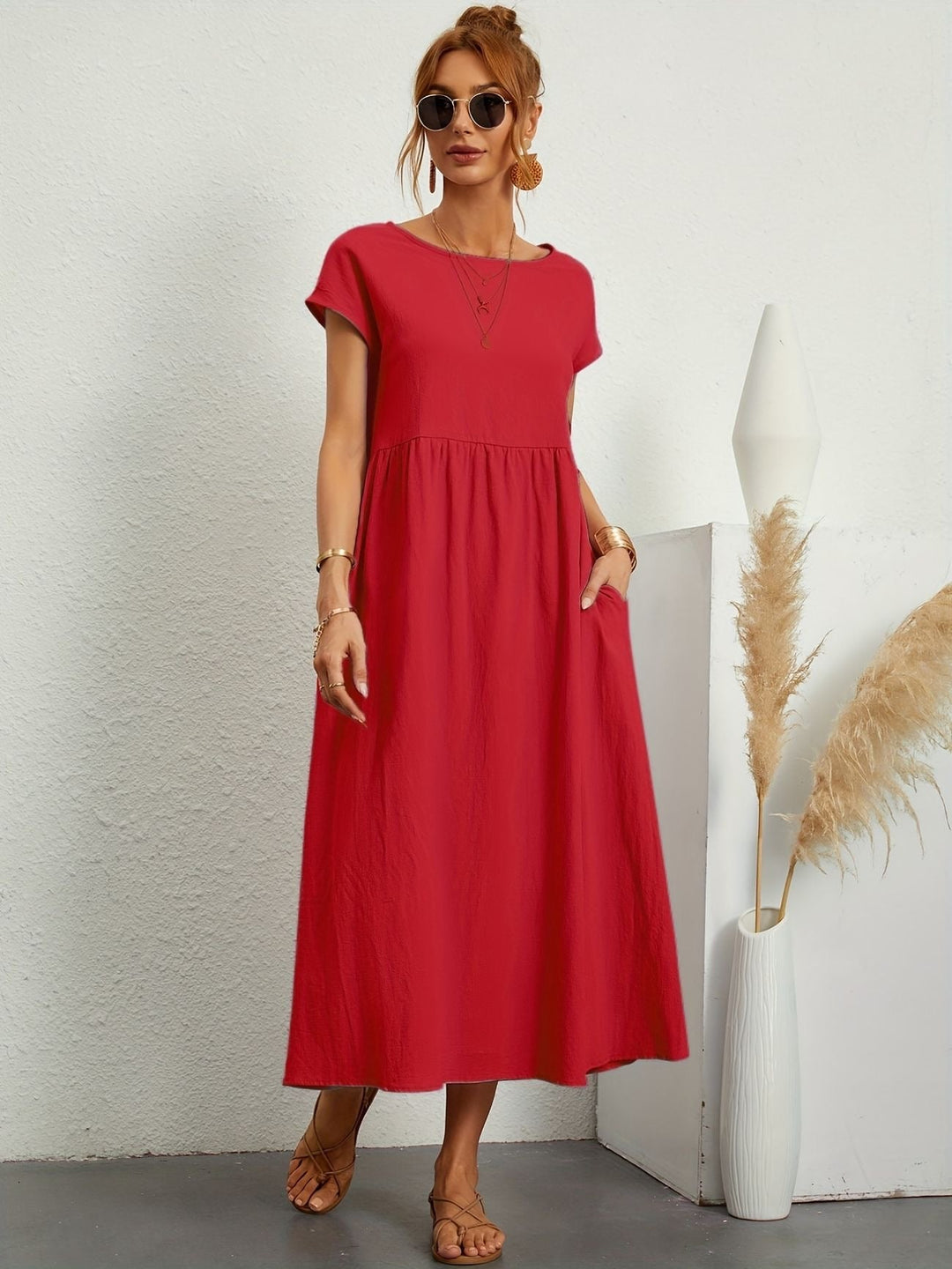 Clara | Abito Midi Fluido con Tasche