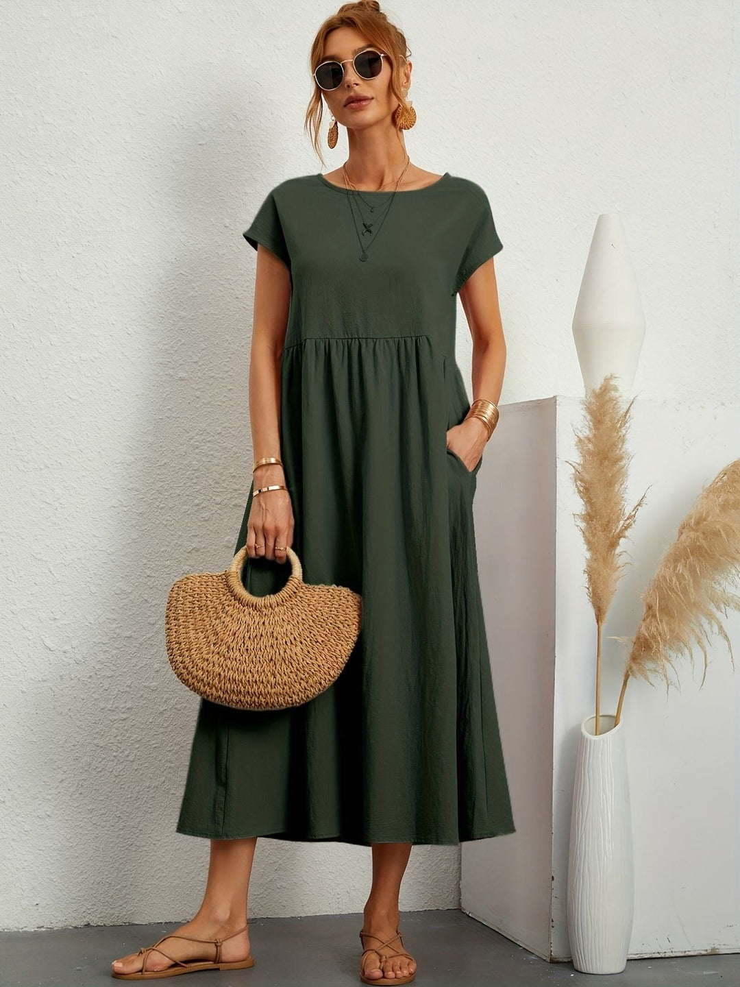 Clara | Abito Midi Leggero con Tasche